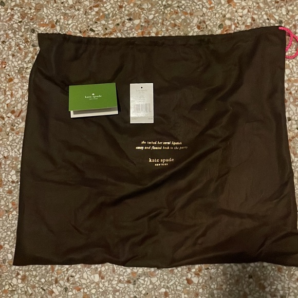 KATE SPADE Bow Bridge Kennedy Black & Tan Ostrich Leather Handbag - Picture 12 of 12